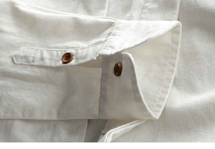 Tevin | Mandarin Collar Long Sleeve Button Shirt