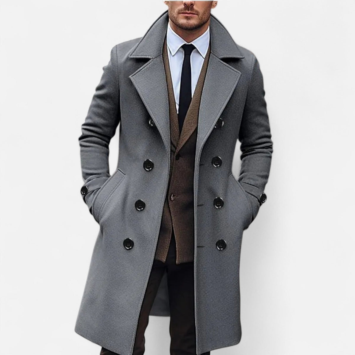 Ulrbertmund | Long Double-Breasted Overcoat