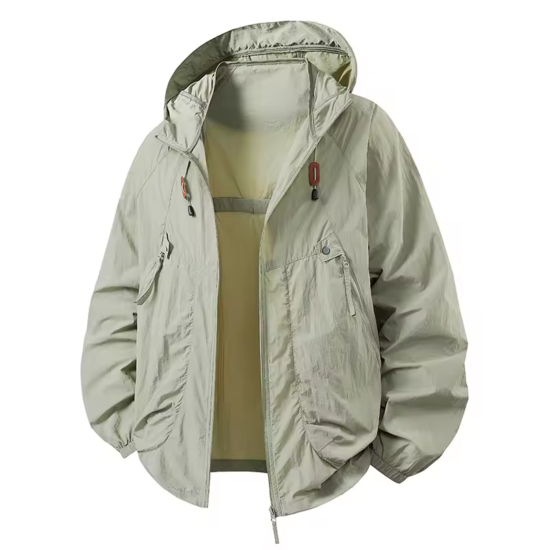Vrenda | Hooded Lightweight Zip Front Windbreaker Jacket
