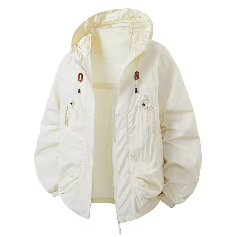 Vrenda | Hooded Lightweight Zip Front Windbreaker Jacket