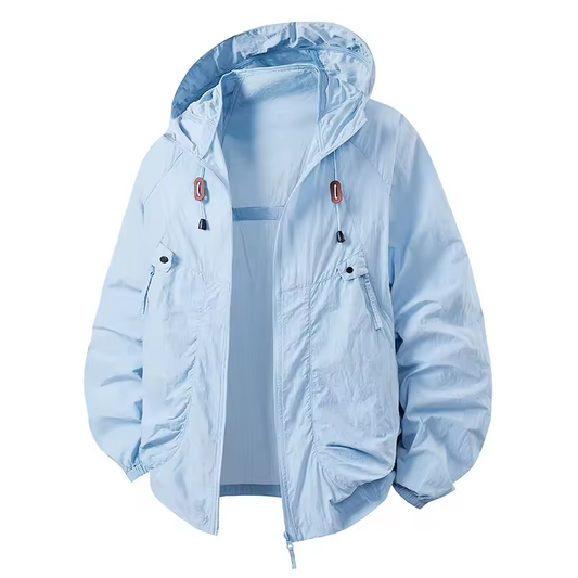 Vrenda | Hooded Lightweight Zip Front Windbreaker Jacket