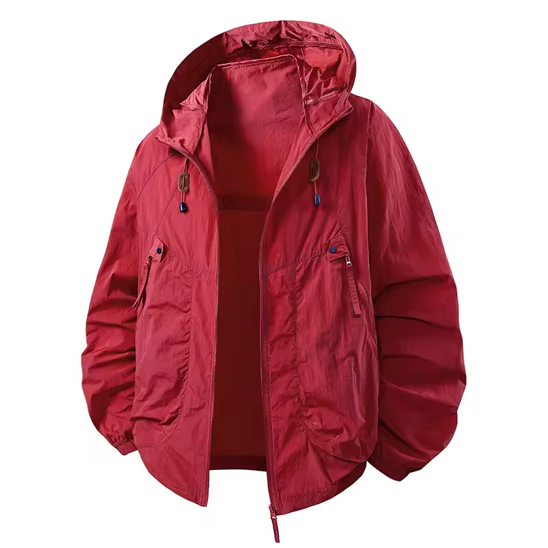 Vrenda | Hooded Lightweight Zip Front Windbreaker Jacket