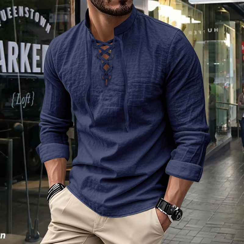 Darshana | Lace Up Collar Shirt