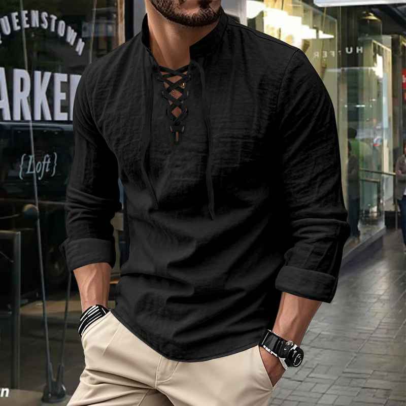 Darshana | Lace Up Collar Shirt
