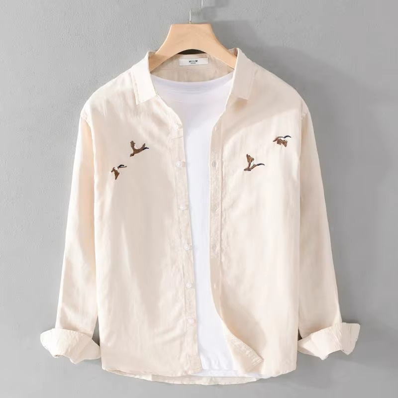 Paolo | Long Sleeve Embroidered Casual Button Shirt