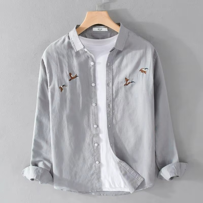 Paolo | Long Sleeve Embroidered Casual Button Shirt