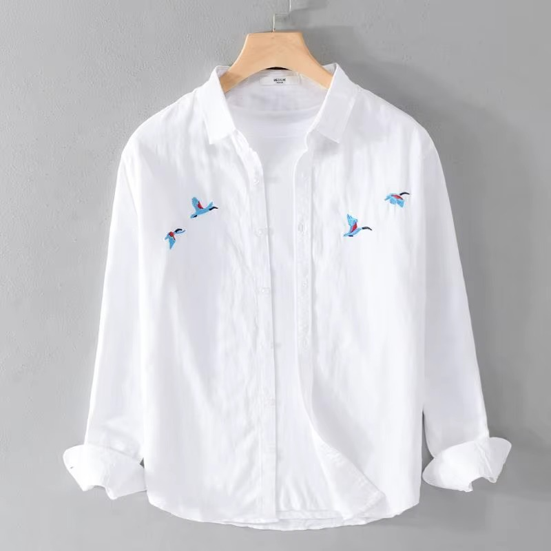 Paolo | Long Sleeve Embroidered Casual Button Shirt