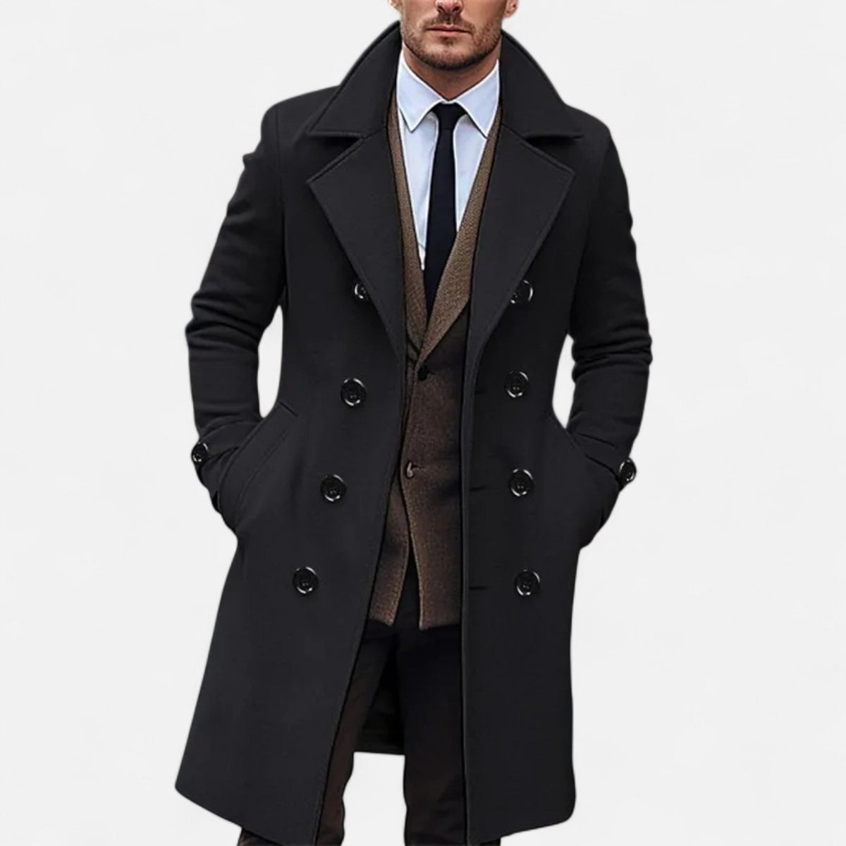 Ulrbertmund | Long Double-Breasted Overcoat
