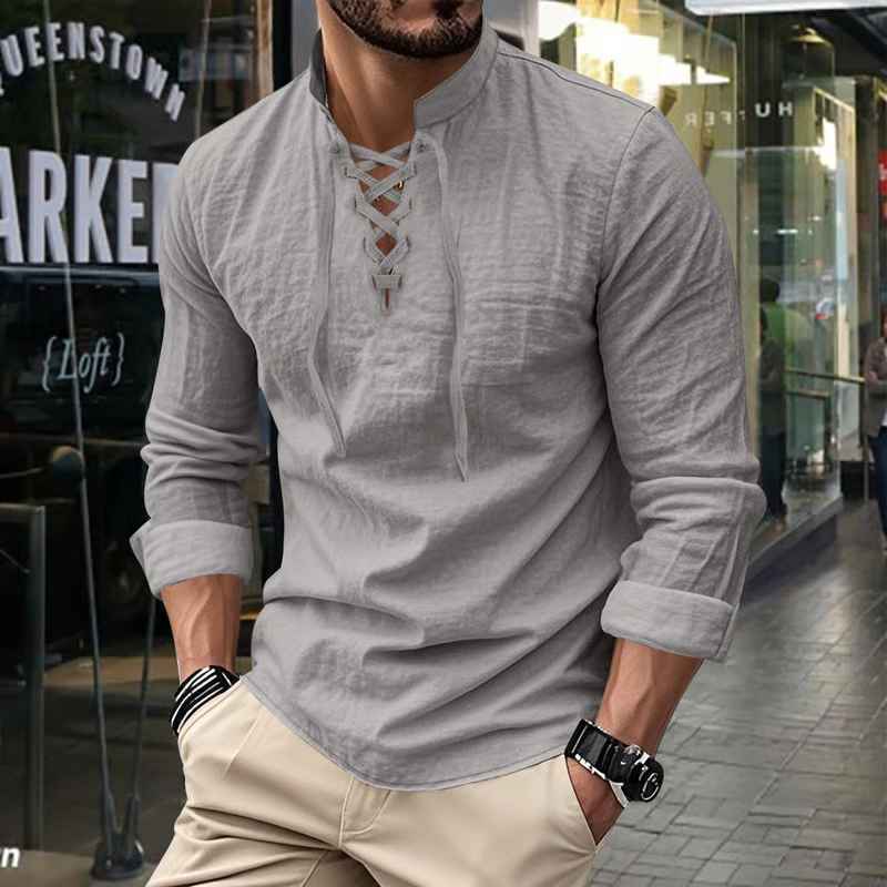 Darshana | Lace Up Collar Shirt