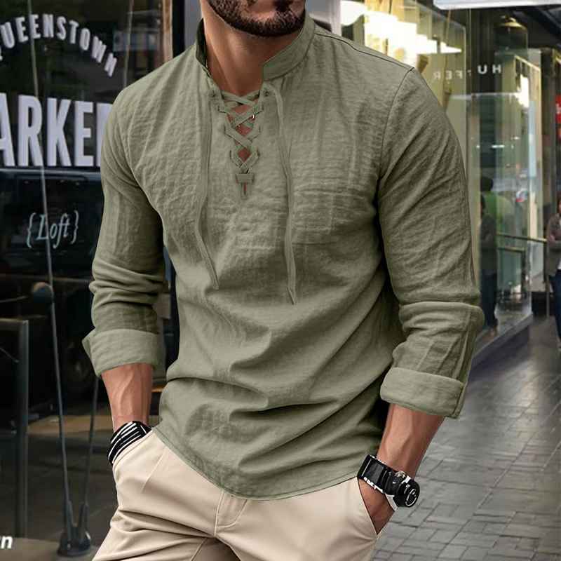 Darshana | Lace Up Collar Shirt