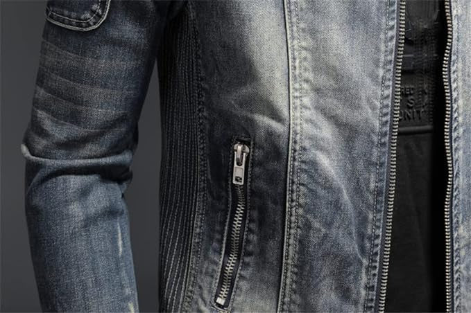 Dustin | Light Wash Stand Collar Jacket