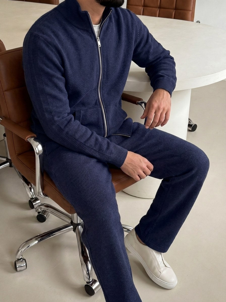 Wilhelm | Knit Set With Zippered Jacket and Pants