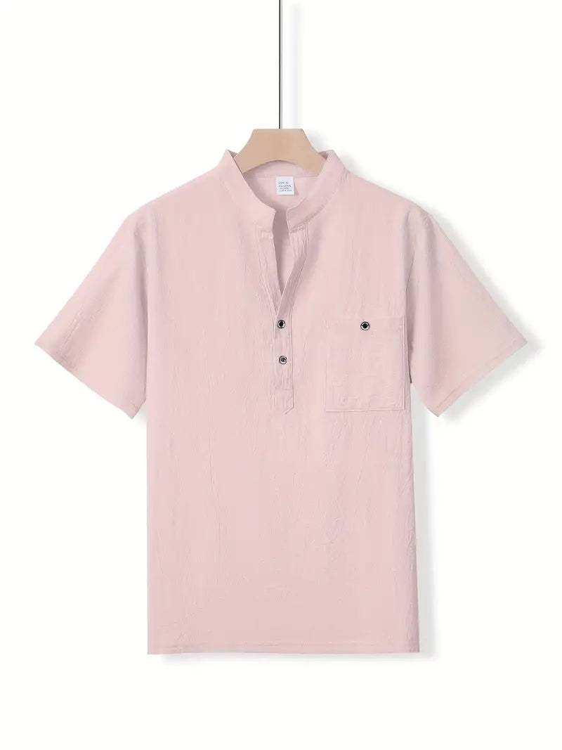 Vaughn - Short Sleeve Henley Pocket Shirt