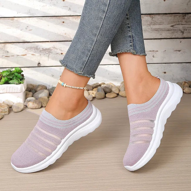 Aleyda | Sneakers Slip On Striped Knit Upper