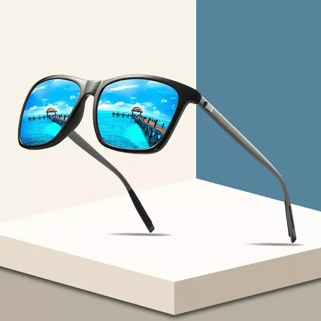 AeroShades - Rectangular Frame Polarized Sunglasses With Case