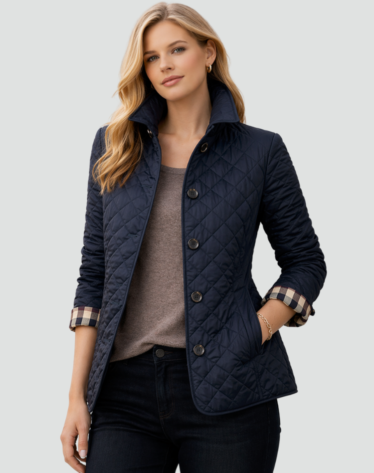 Myrna | Jacket Quilted Stand Collar Button Front