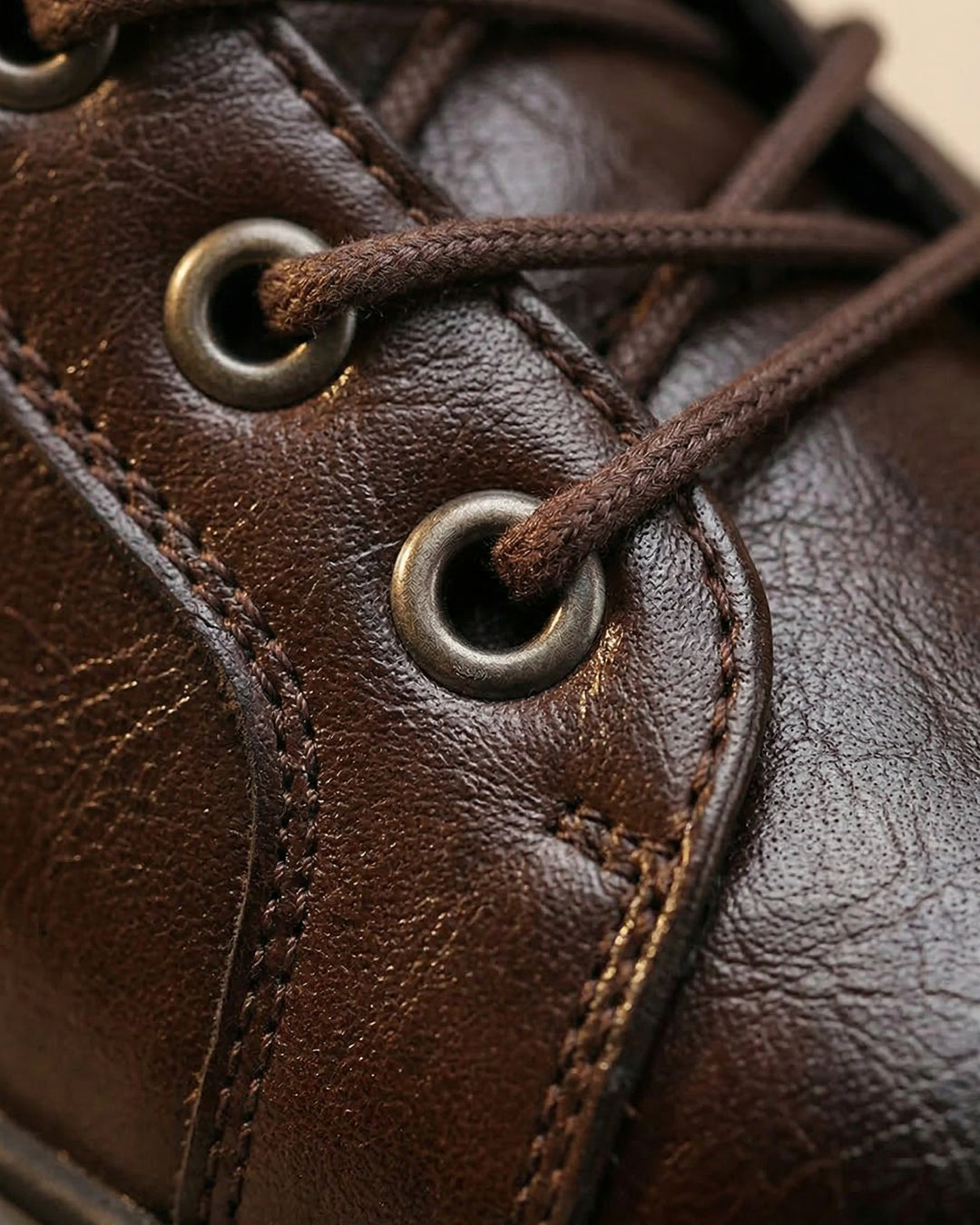Kervens | Leather-Look Lace-Up Ankle Boots