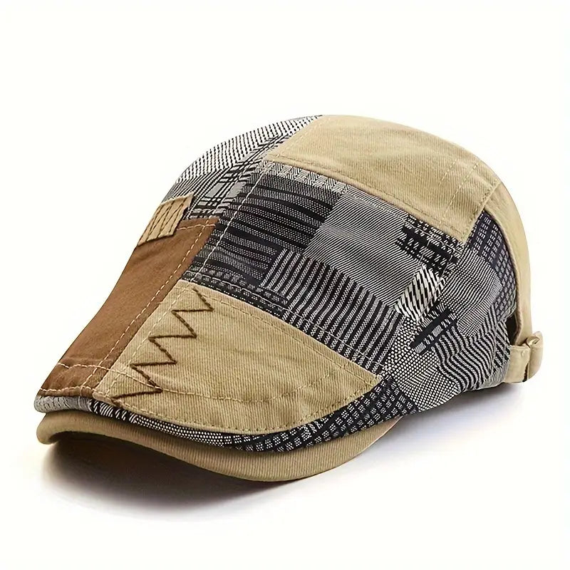 Lebron | Patchwork Print Adjustable Flat Cap