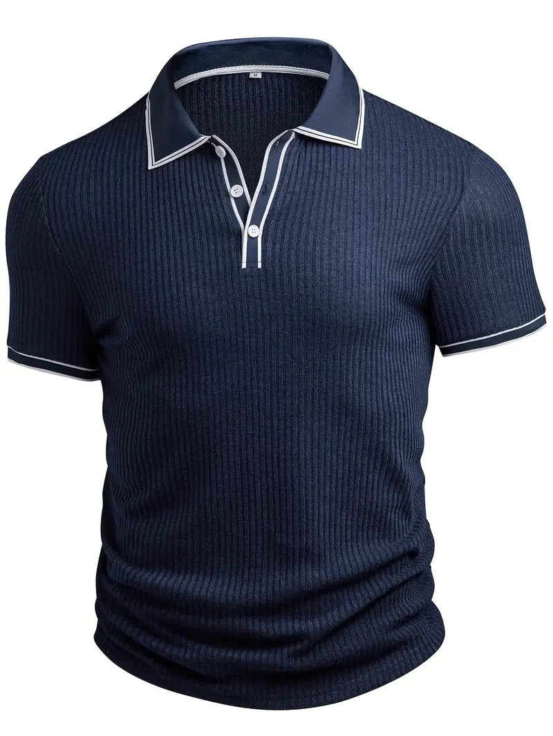 Orestis - Ribbed Short Sleeve Polo Shirt