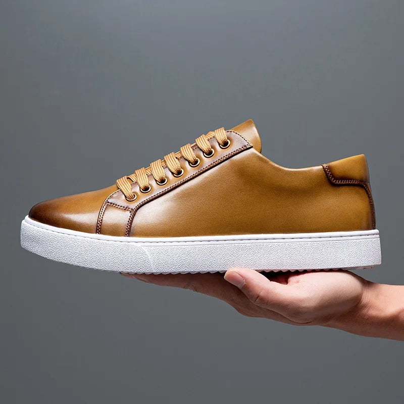 Leonell | Leather Lace-Up Low-Top Casual Sneakers