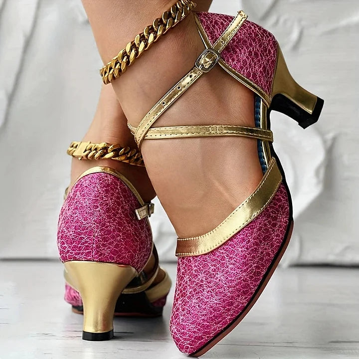 Taleia | Pointed Toe Buckle Strap Heels