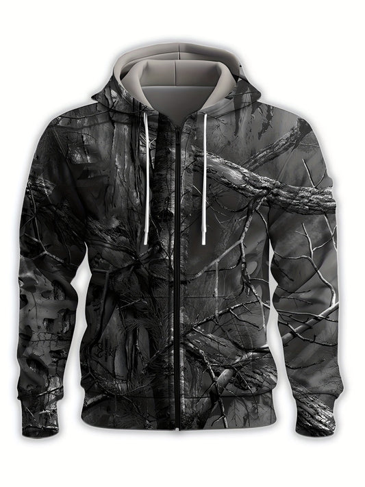 Whitaker | Full Zip Hooded Camouflage Print Hoodie