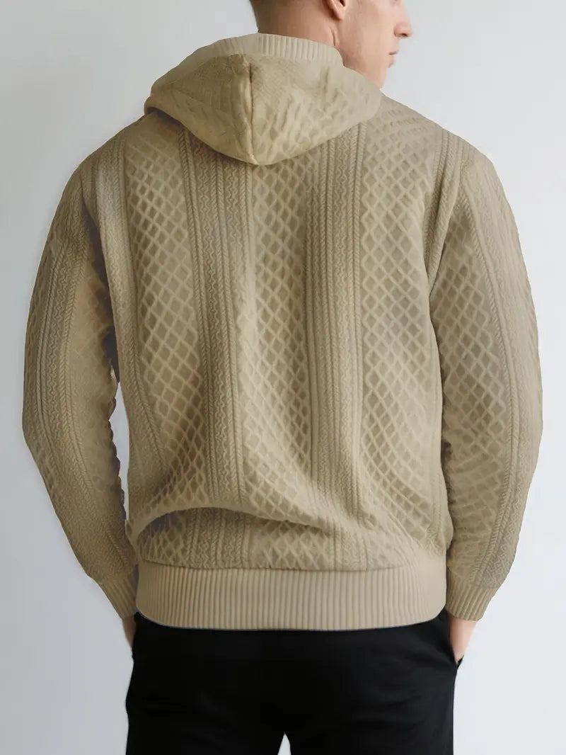 Karah | Long Sleeve Textured Knit Hooded Sweater