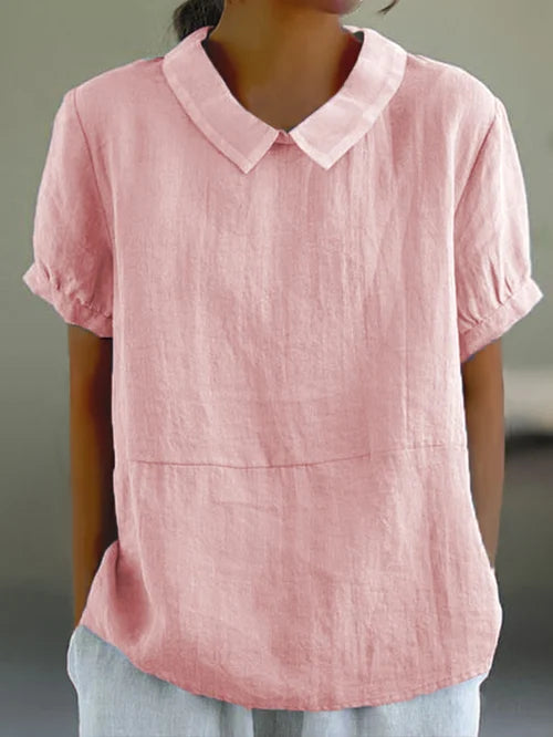 Henny | Collared Short Sleeve Blouse