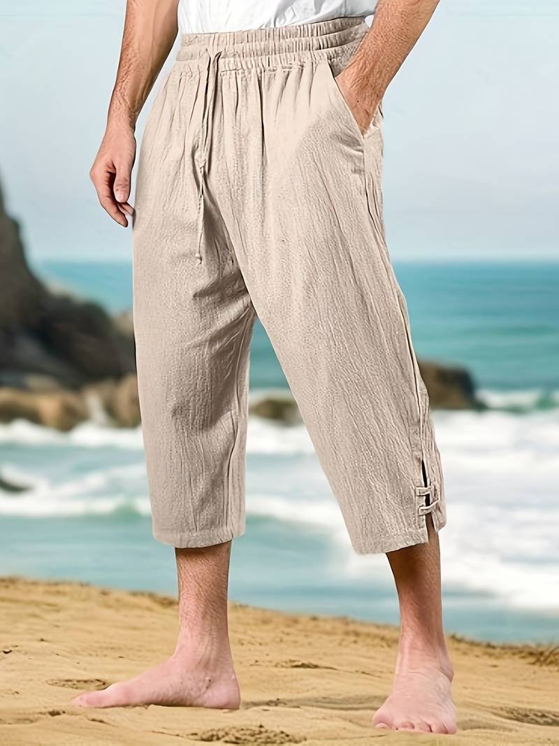 Eksteen | Cropped Drawstring Elastic Waist Casual Trousers