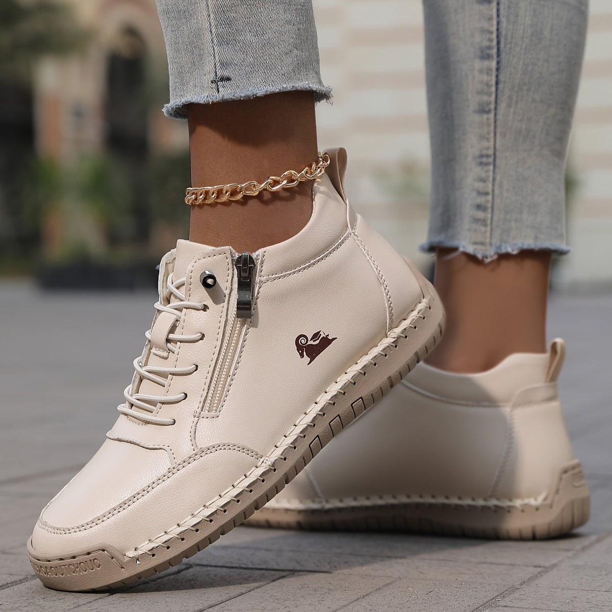 Lynette | Ankle Boots With Laces and Side Zippers