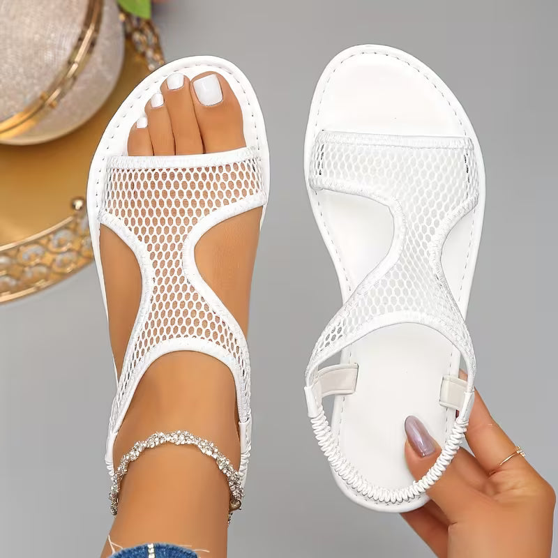 Rahaf | Flat Sandals Mesh Open Toe Strap