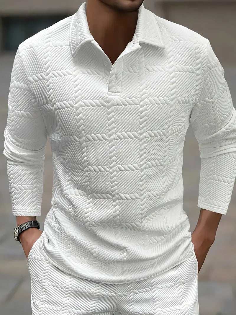Lorcer | Long Sleeve Button Shirt with Textured Design