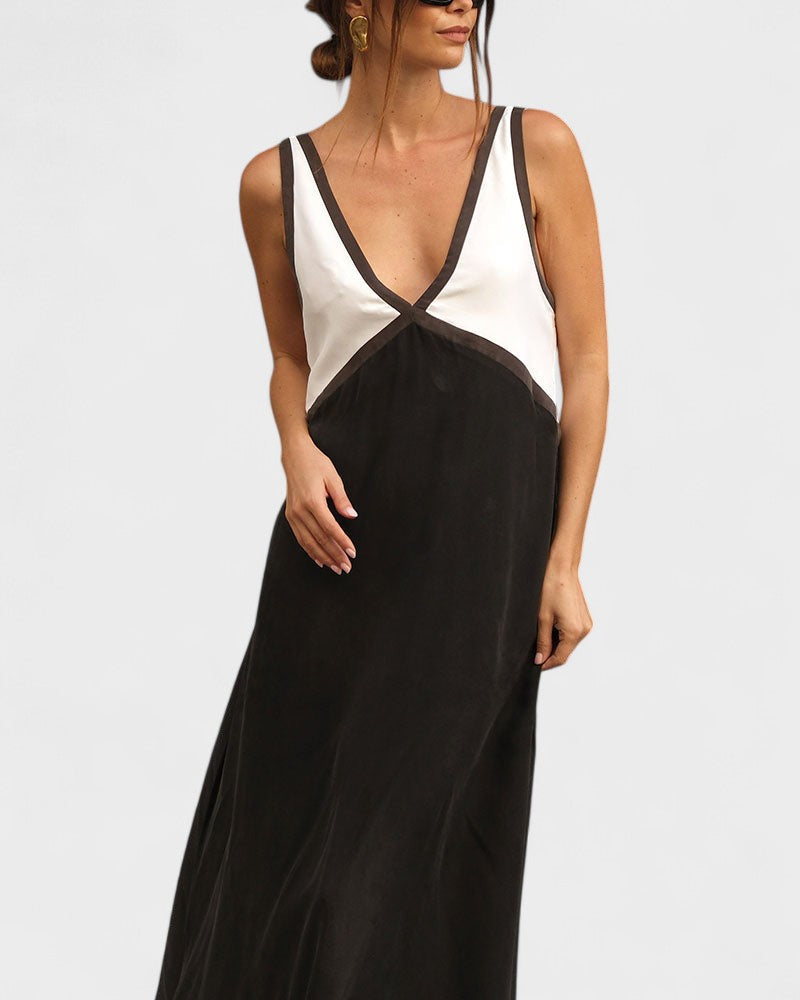 Vida | Sleeveless Color Block Maxi Dress