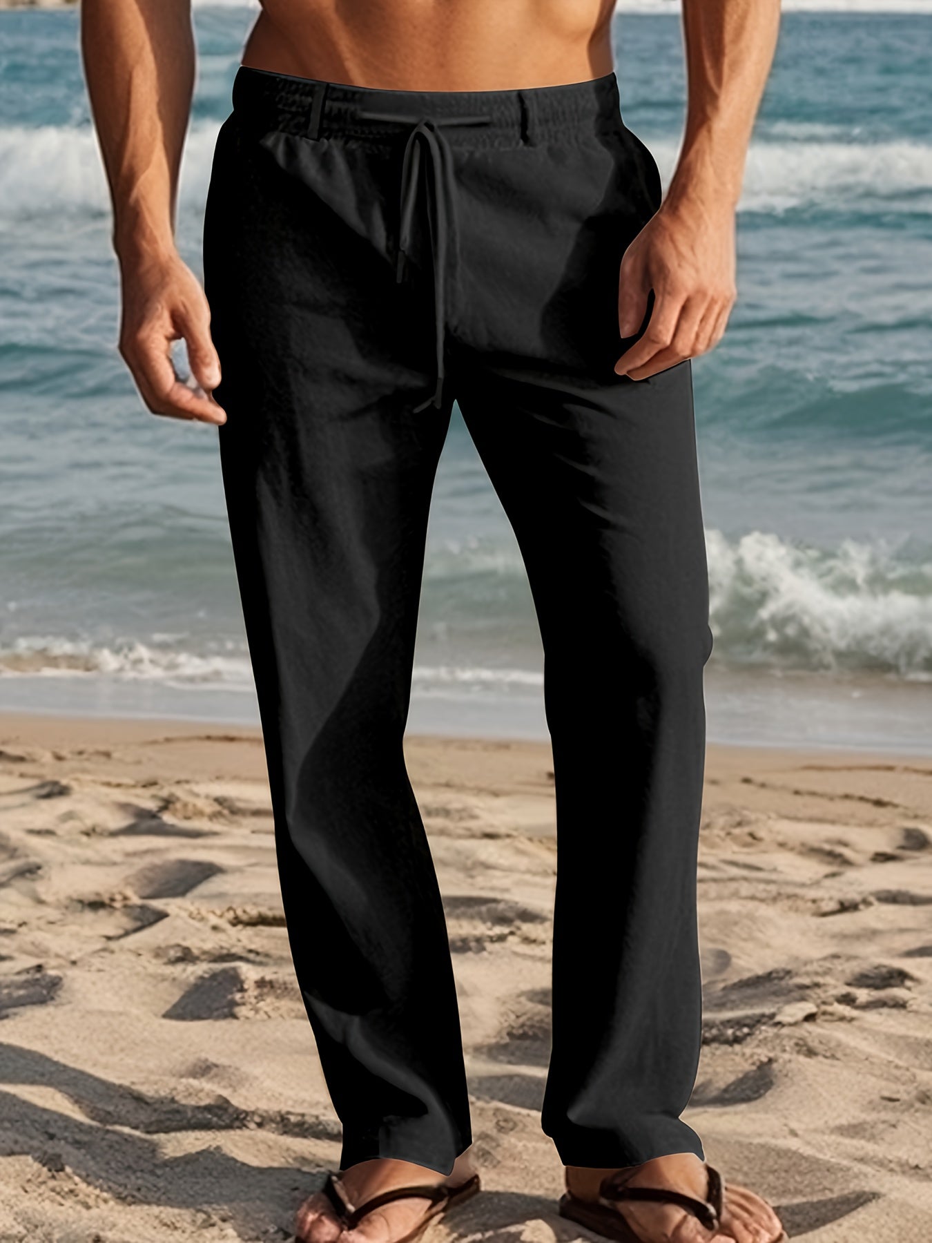 Erikas | Drawstring Straight Leg Casual Trousers