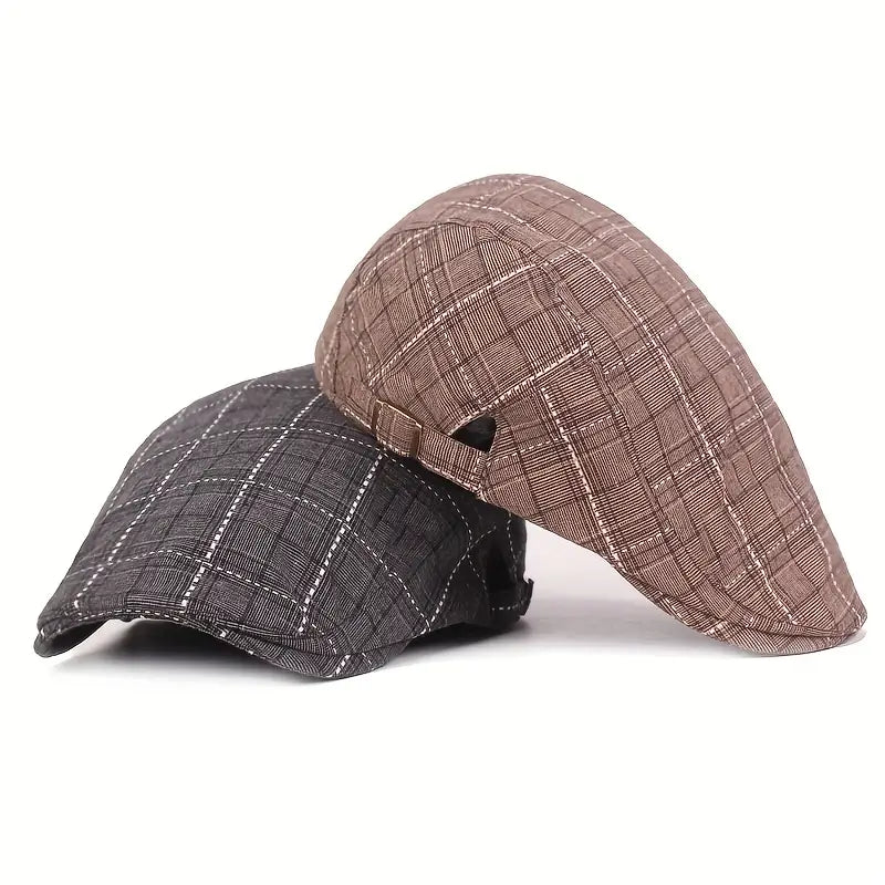 Checklyn | Plaid Flat Cap Casual Driving Hat