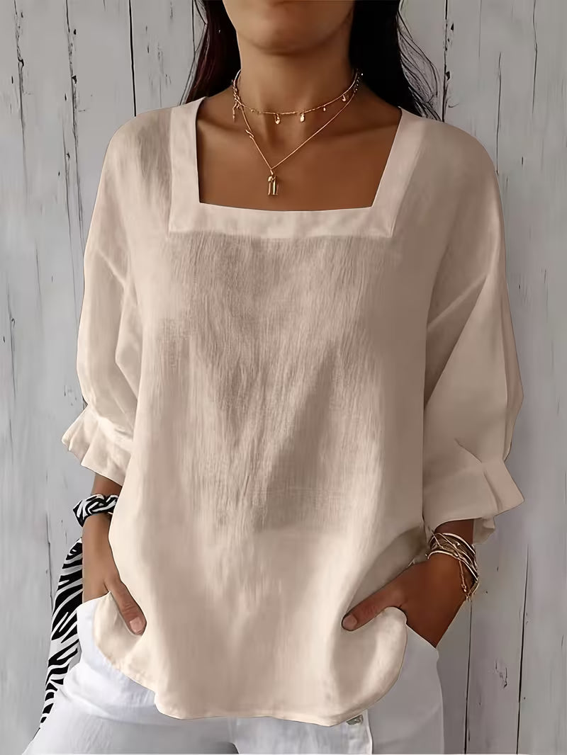 Alvessa | Blouse with Square Neck and Relaxed Fit