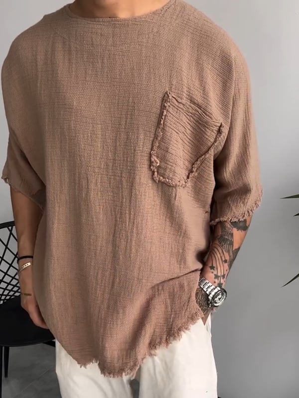 Davis - Short Sleeve Textured Pocket T Shirt