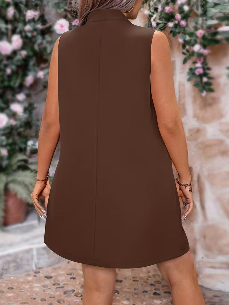 Alanaa | Sleeveless Open Front Vest in Dark Cyan
