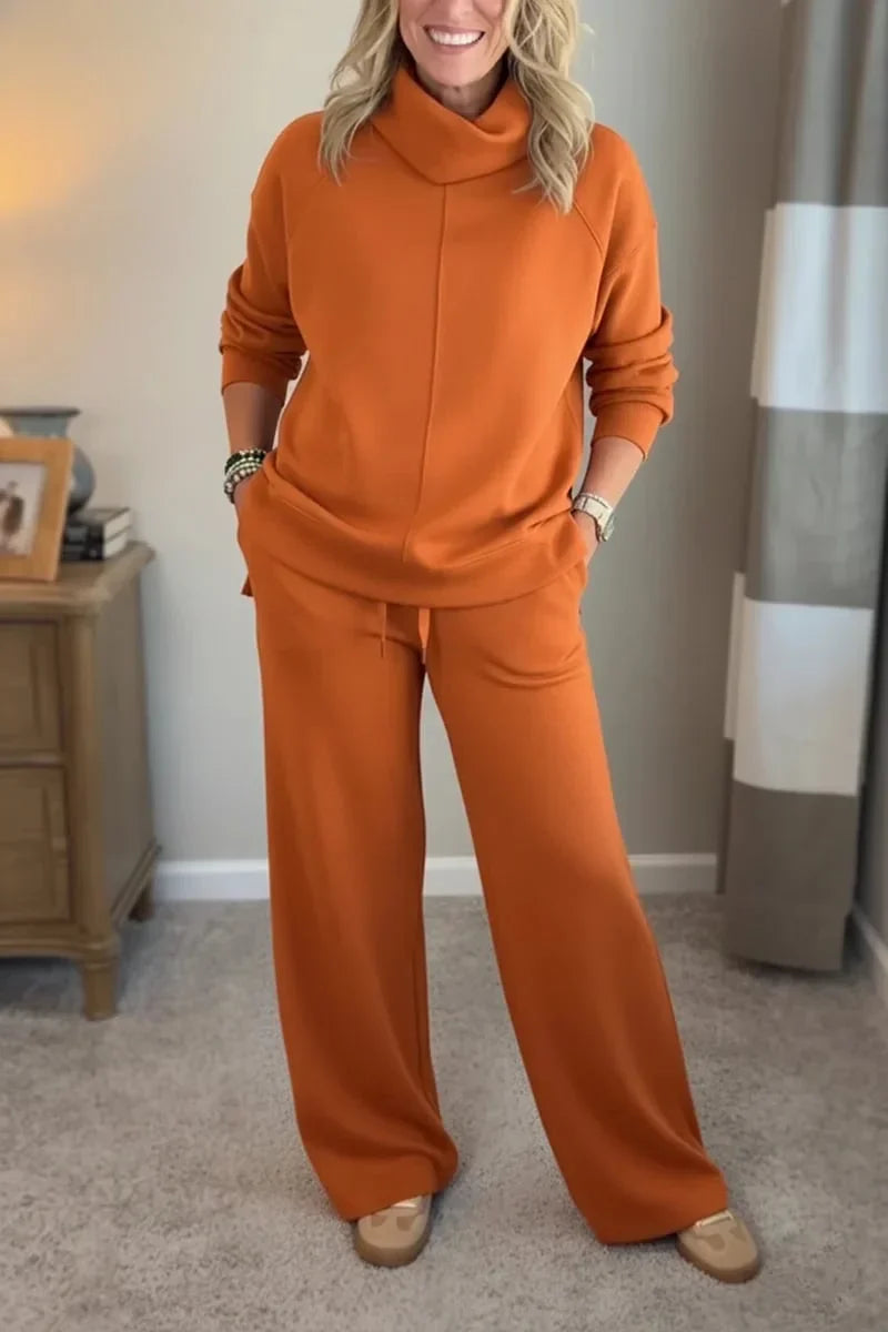 Yardenah | Two-Piece Cowl Neck Wide-Leg Set