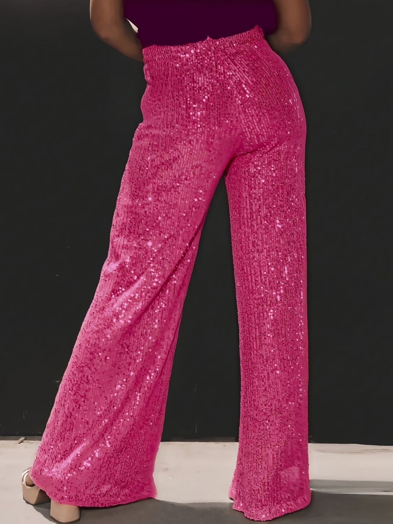 Tnora | Pants with Sequin Finish Wide Leg