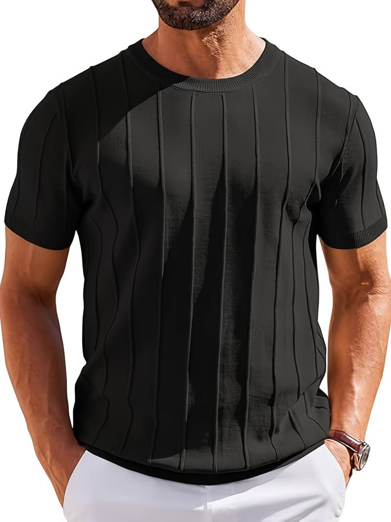 Sang | Short Sleeve Round Neck Knitted T-Shirt