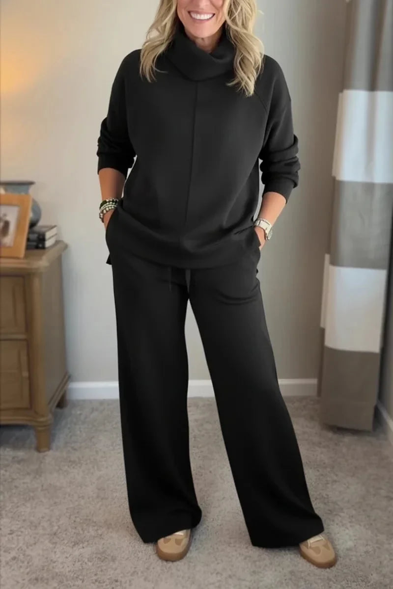 Yardenah | Two-Piece Cowl Neck Wide-Leg Set