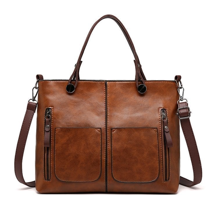 CarryNest - Vintage Brown Shoulder Tote Bag