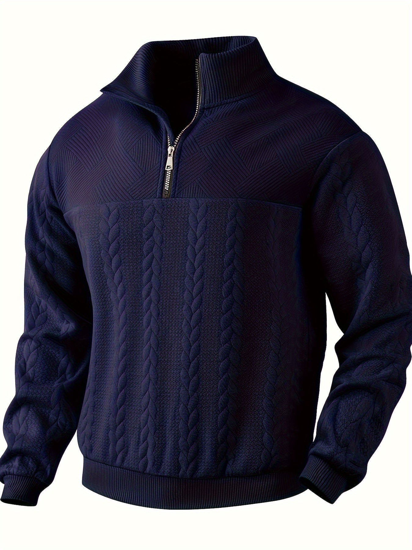 Caleb | Quarter Zip Textured Knit Sweater