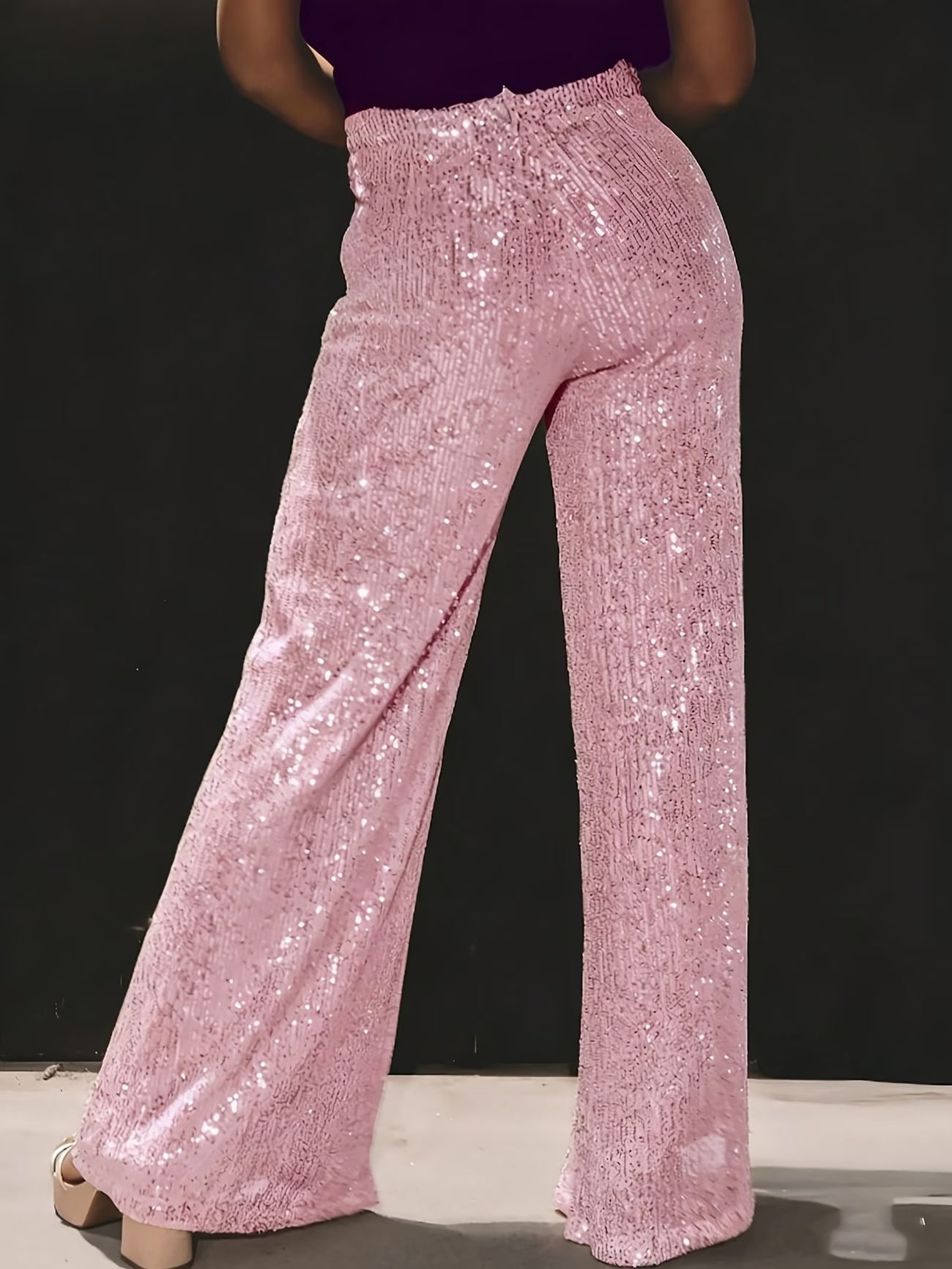 Tnora | Pants with Sequin Finish Wide Leg