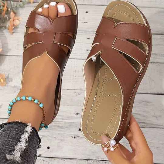 Ismera | Open Toe Cutout Slide Sandals