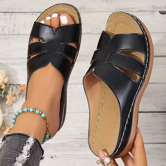 Ismera | Open Toe Cutout Slide Sandals
