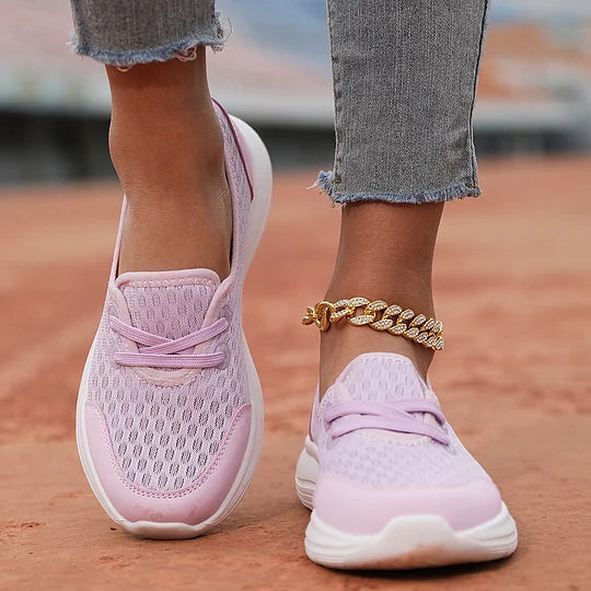 Firsova - Mesh Lace-Up Soft Sole Walking Shoes