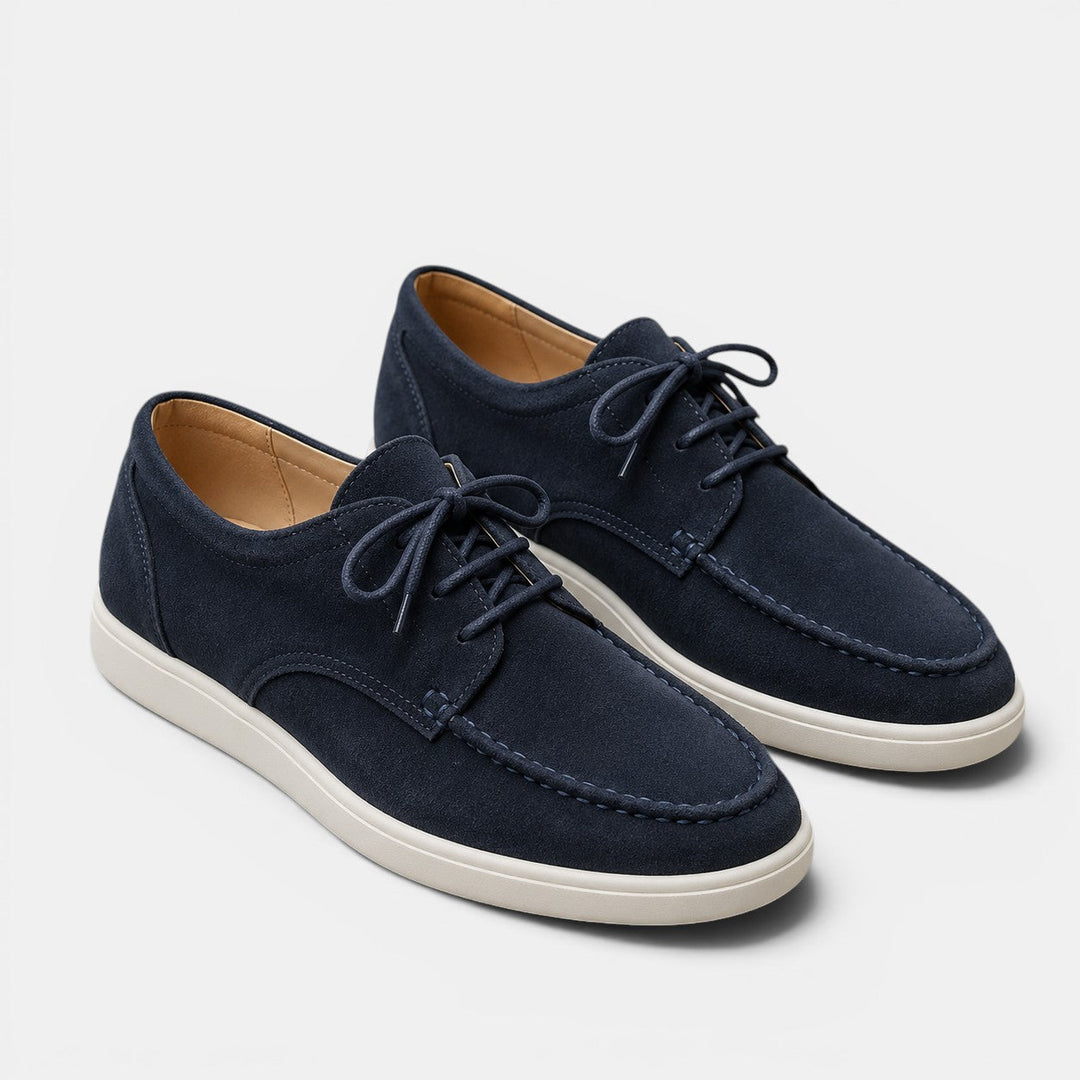 Lilian | Shoes Navy Lace Up Moc Toe Style