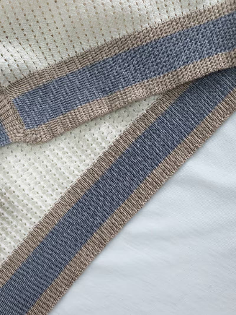Walt | Knitted Short Sleeve Button-Up Polo Shirt
